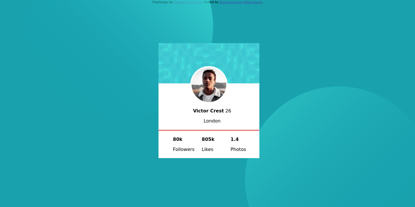 Frontend Mentor | profile card using html and css coding challenge solution