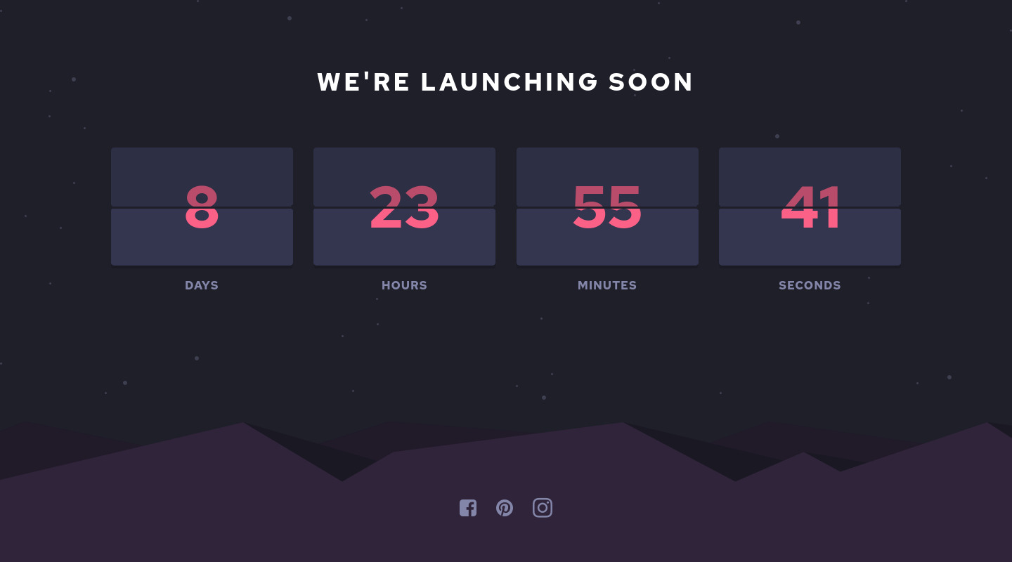 Frontend Mentor | Lauch countdown timer plain JS and CSS coding ...