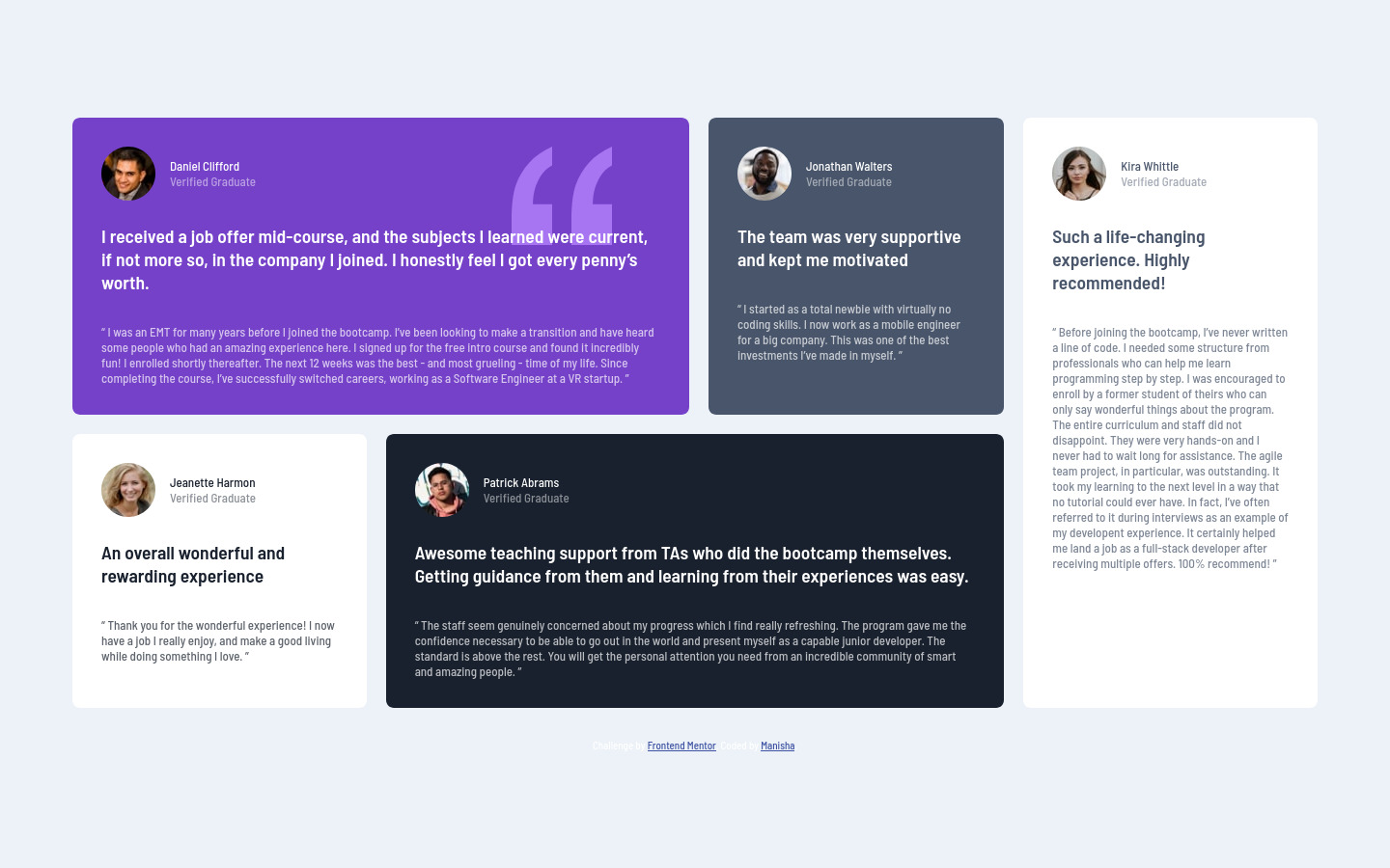 Frontend Mentor | html css grid coding challenge solution