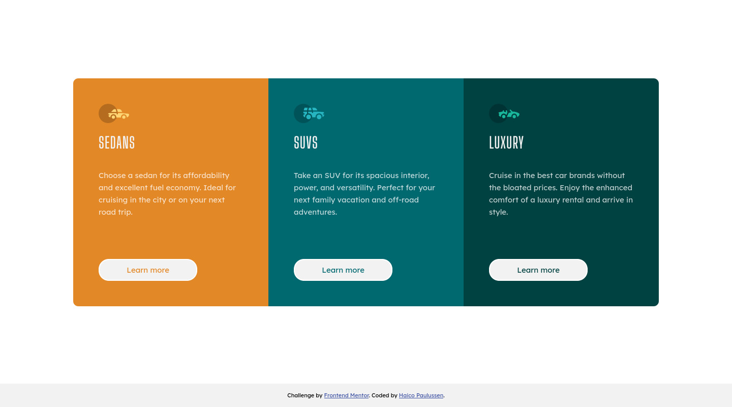 Frontend Mentor | Responsive column cards with CSS flexbox and first ...