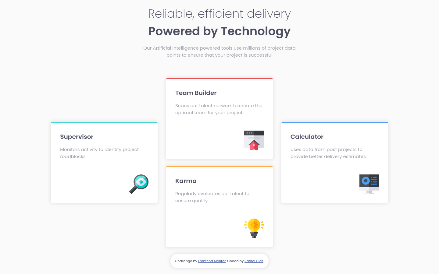 Frontend Mentor | Four card feature with CSS Animation coding challenge ...