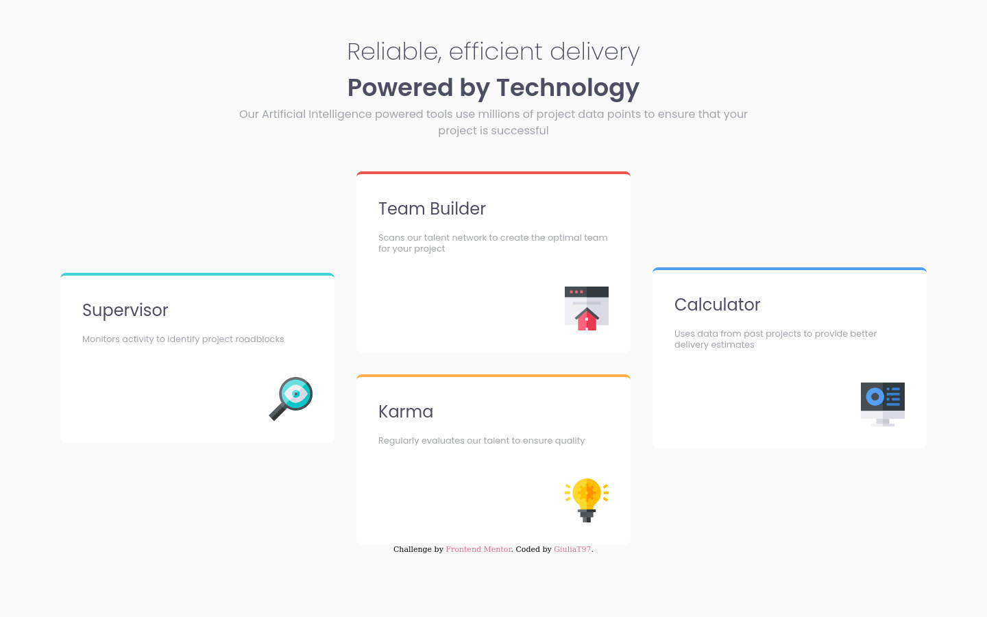 Frontend Mentor | Four Card Solution coding challenge solution