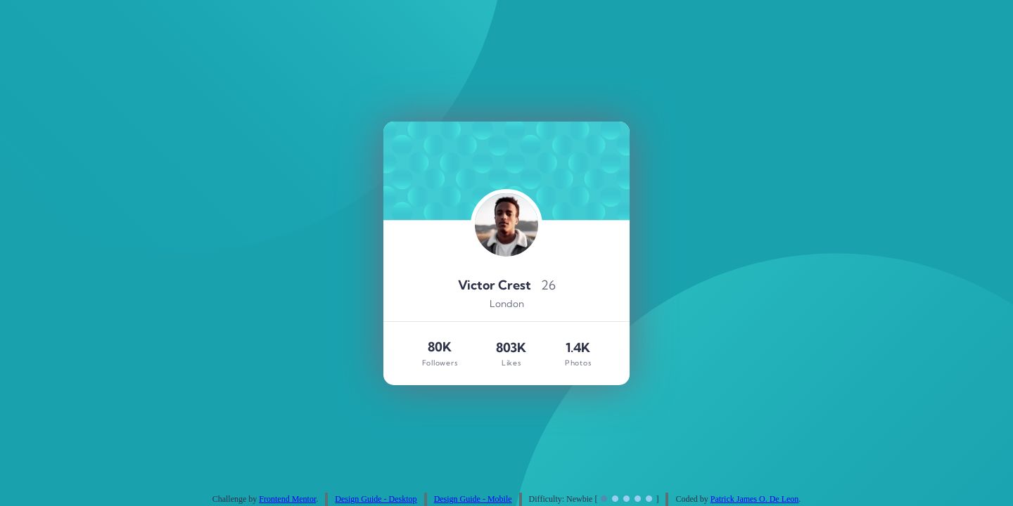 Frontend Mentor | Profile Card Component using CSS FlexBox coding ...
