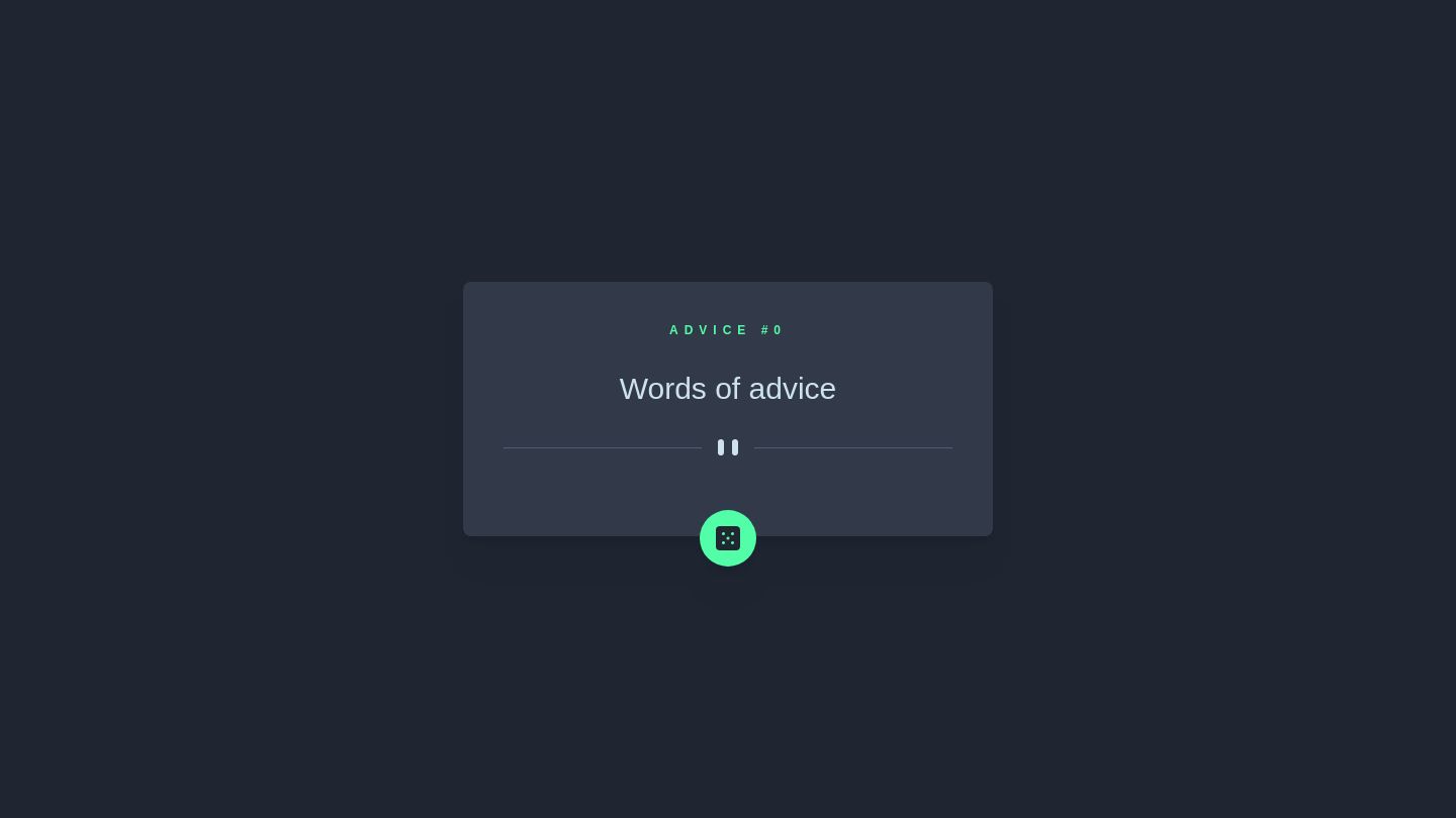 Frontend Mentor | Advice Generator App coding challenge solution
