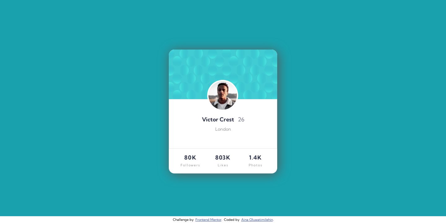 Frontend Mentor | Profile Card Component Using CSS Flexbox coding ...