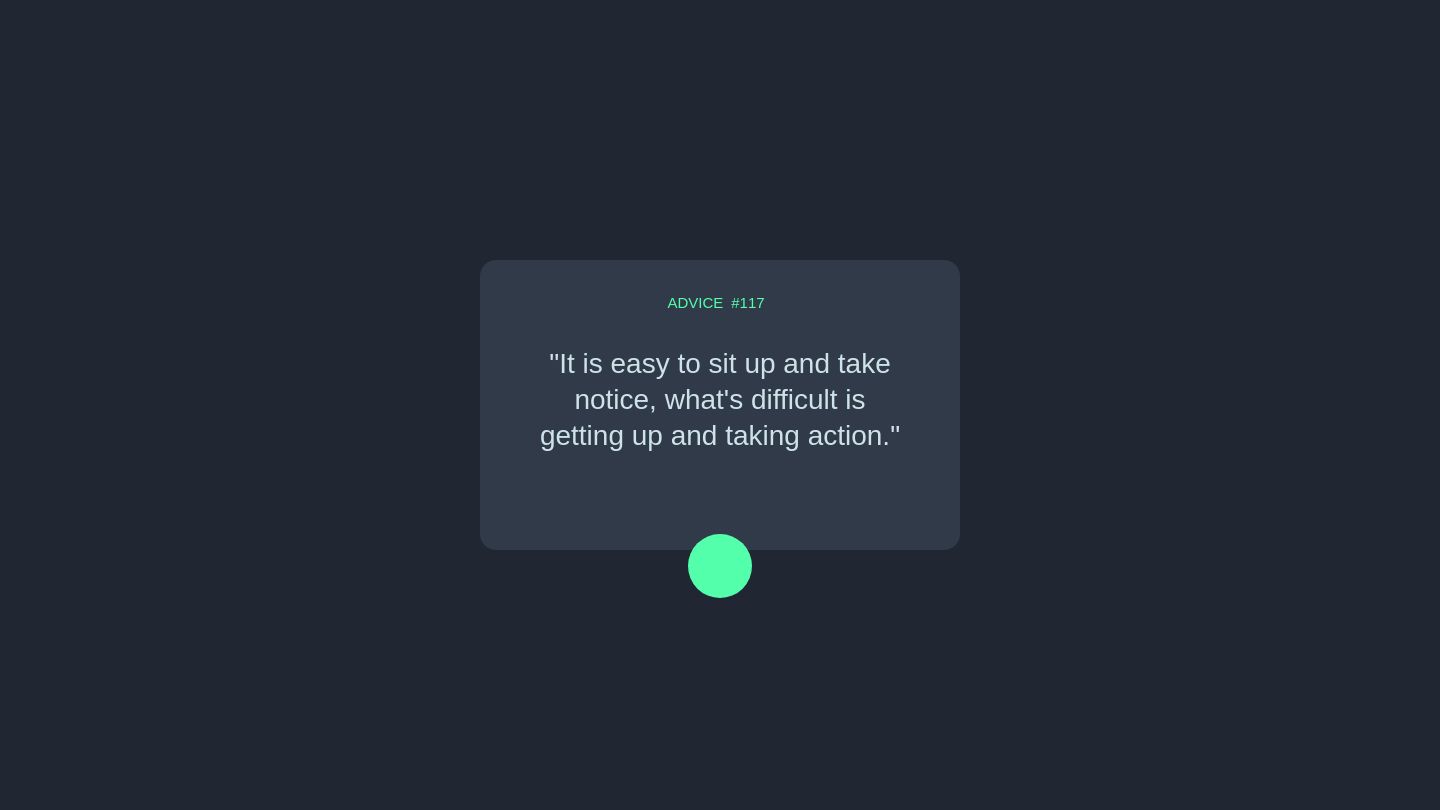Frontend Mentor | Custom Advice Generator App coding challenge solution