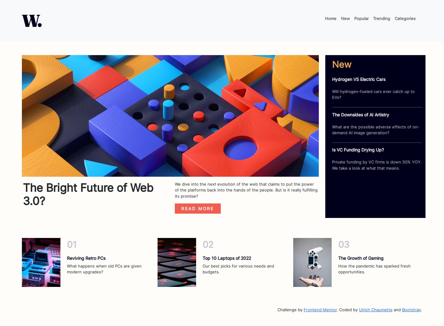 Frontend Mentor | News-homepage (with Bootstrap v5.3) coding challenge ...