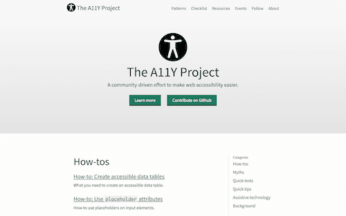 Screenshot for the The Accessibility Project website