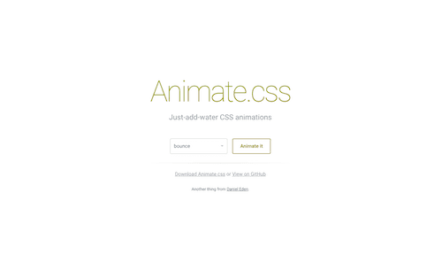 Screenshot for the Animate.css website