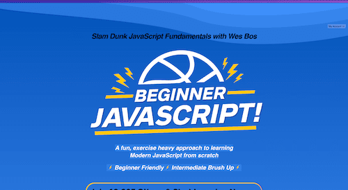 Screenshot for the Beginner JavaScript website