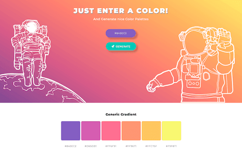 Screenshot for the ColorSpace Palette website