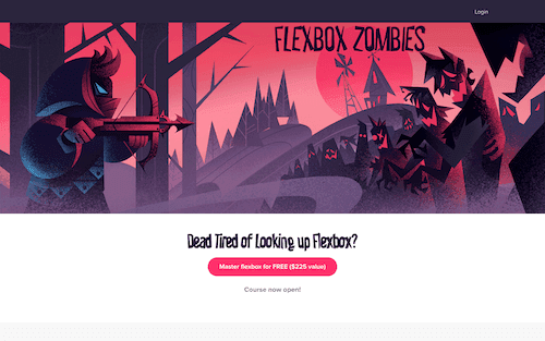 Screenshot for the Flexbox Zombies website