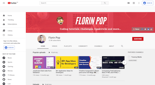 Screenshot for the Florin Pop website