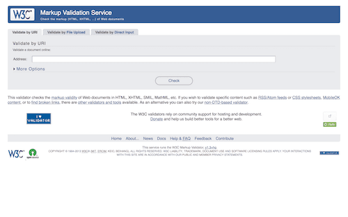 Screenshot for the W3C HTML Validator website