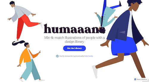 Screenshot for the humaaans website