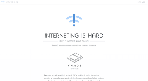 Screenshot for the Interneting is Hard website