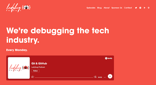 Screenshot for the Ladybug Podcast website