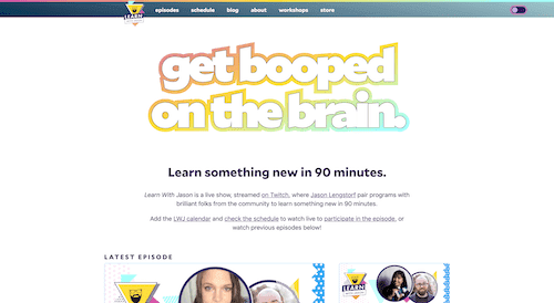 Screenshot for the Learn With Jason website