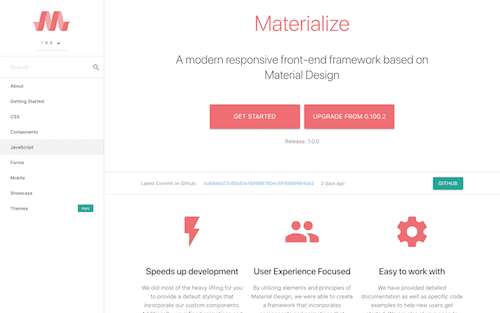 Screenshot for the Materialize website