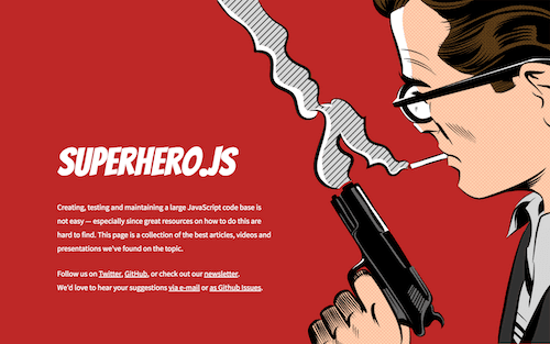 Screenshot for the Superhero.js website