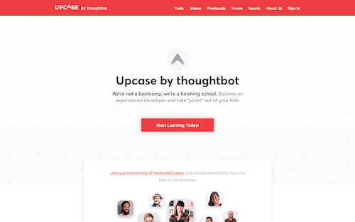 Screenshot for the Upcase by thoughtbot website