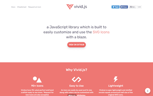 Screenshot for the Vivid.js website