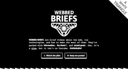 Screenshot for the Webbed Briefs website