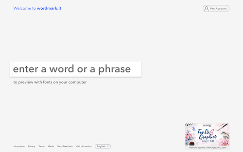 Screenshot for the Wordmark.it website