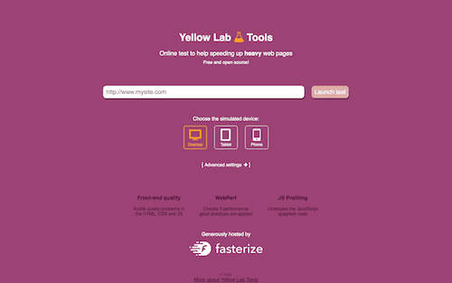 Screenshot for the Yellow Lab Tools website