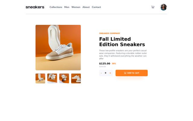 Frontend Mentor | Sneaker ECommerce Page built using HTML CSS ...
